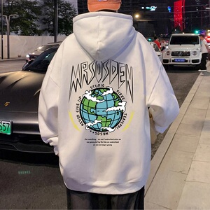 CM02FP60新款100%纯棉卫衣重磅连帽宽松套头上衣休闲外套图片
