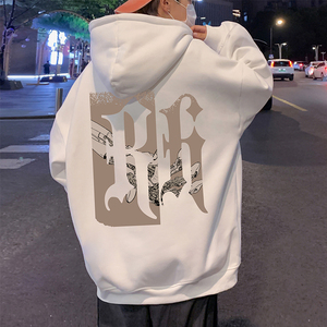 wassup happy美式连帽卫衣男士秋冬季潮牌加绒加厚上衣服休闲外套图片
