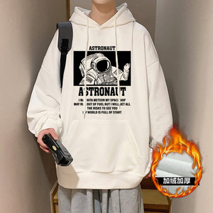 XZ304A-W367D冬季宇航员加绒男士卫衣小众运动连帽外套图片