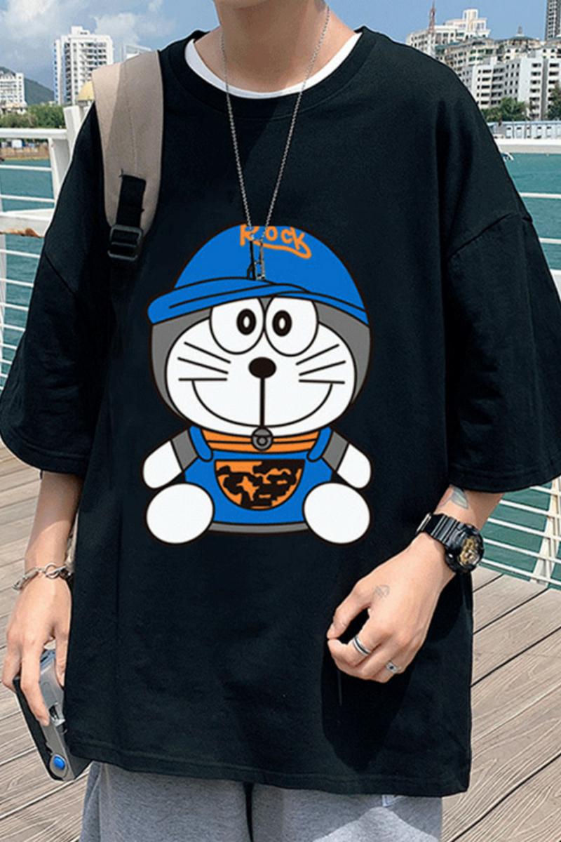 XZ304A-ST571AP25新款多啦A梦短袖t恤男ins潮流男装夏季纯棉潮流,男装T恤,星座304A