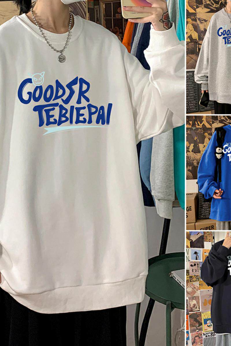 W515P35新款卫衣男衣服美式宽松套头圆领外套潮流休闲打底衫,男装卫衣,星座304A