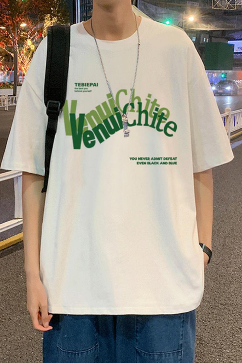 XZ304A-ST580BP25新款夏季短袖港风t恤男潮流字母印花上衣ins潮,男装T恤,星座304A
