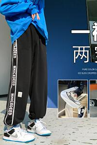 D新品小众裤男ins潮牌宽松卫裤美式高街垂坠感长裤运动裤