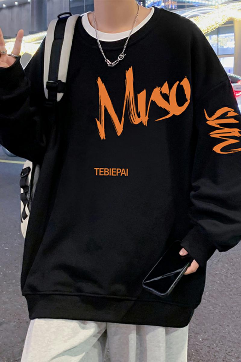 W503FP35加绒45新款圆领加绒卫衣内搭宽松休闲打底衫套头款,男装卫衣,星座304A