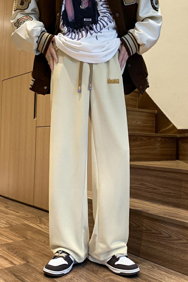 K872P42新款休闲宽松阔腿拖地运动长裤子美式复古直筒卫裤男,男装休闲裤,星座304A