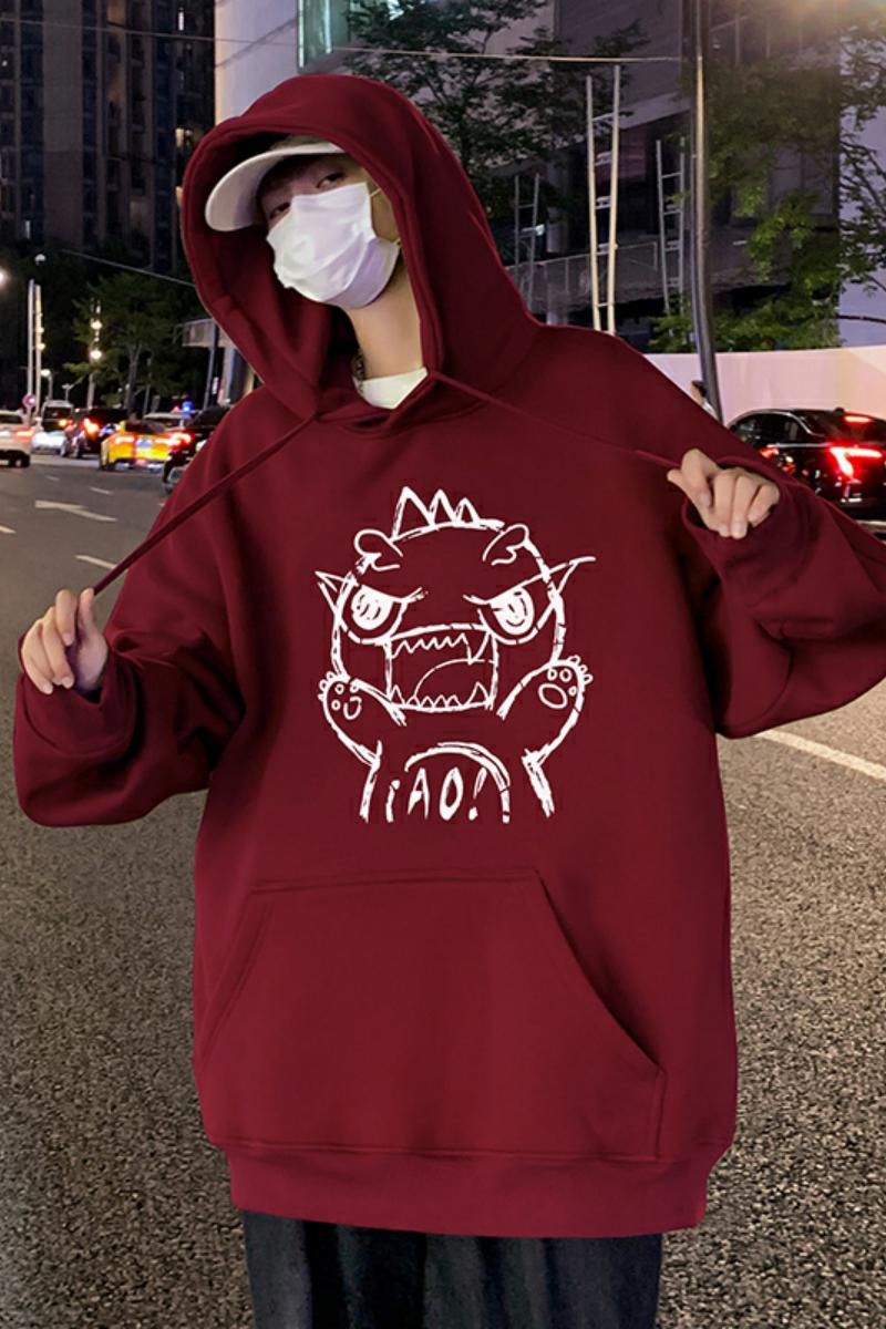 WASSUPHAPPY港风chic潮牌加绒卫衣男款秋冬季慵懒风男生连帽外套,男装卫衣,星座304A