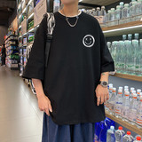 XZ304A-ST596P25港风笑脸男士短袖t恤夏季新款ins潮牌简约潮流，男装T恤，星座304A