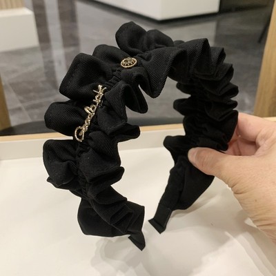 新款高颅顶褶皱发箍女网红头箍