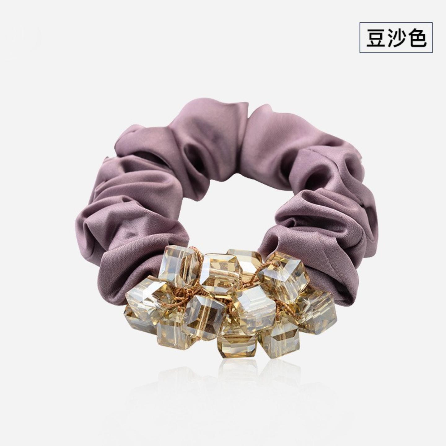 新款大肠发圈丸子头仿水晶扎发女图片