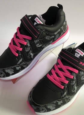 七波辉童鞋女童C800013休闲中帮运动鞋新款皮面鞋时尚潮流跑步鞋