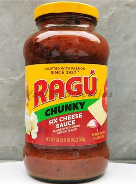 Ragu Six Cheese Sauce美国乐鲜双重6种芝士意粉调味酱意面酱680g