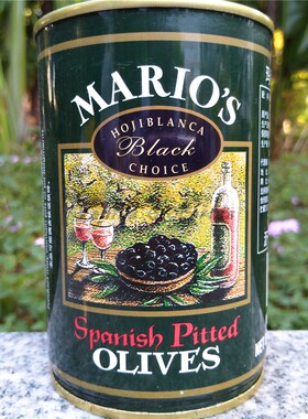 410g MARIO'S SPANISH PITTED BLACK OLIVES玛利欧无核黑橄榄罐头