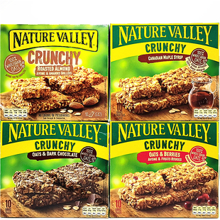 Bars天然山谷早餐运动热量香脆坚果燕麦棒 Crunchy Nature Valley