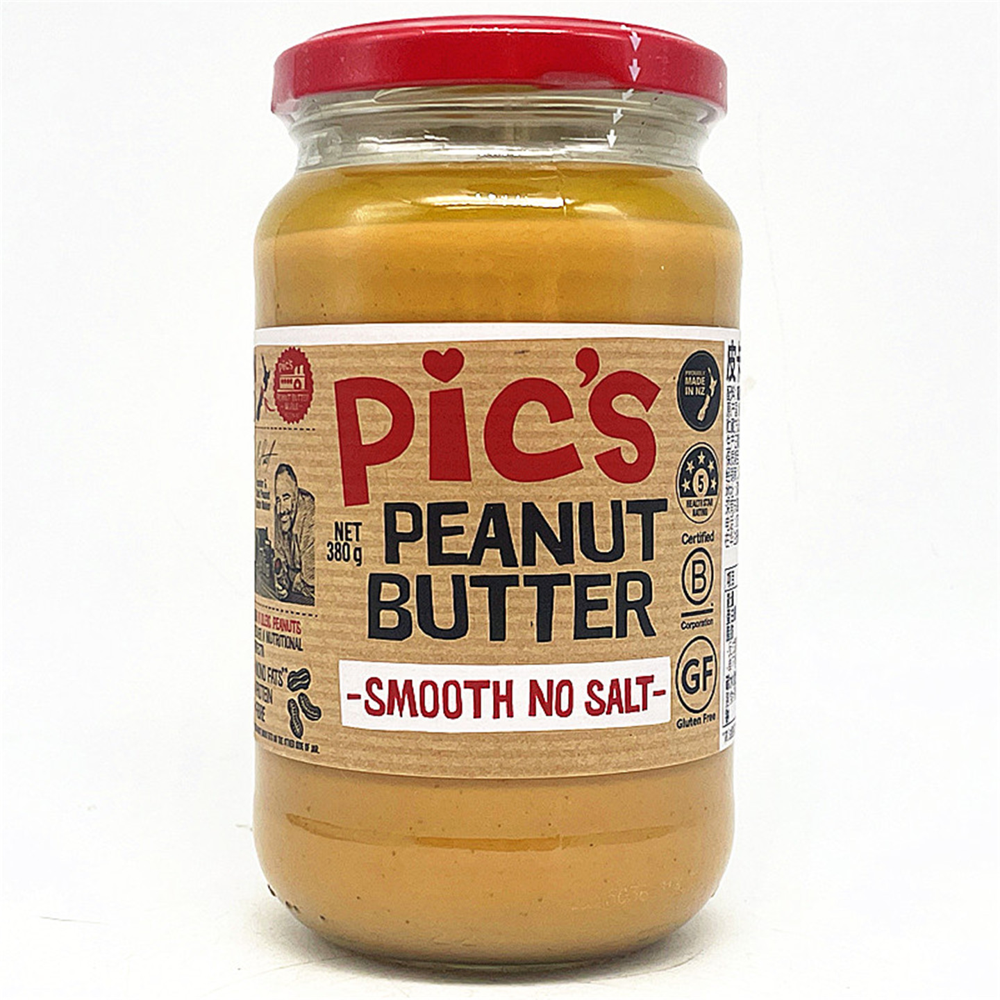 380g皮卡思无盐幼滑花生酱Pic's Smooth No Salt Peanut Butter