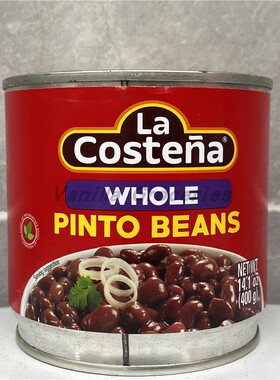 400g墨西哥乐口泰香煎芸豆花斑豆罐LA COSTENA WHOLE PINTO BEANS