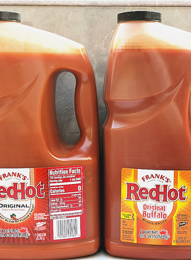 3.78L Franks Red Hot Sauce大桶弗兰克斯红辣椒水牛风味调味酱