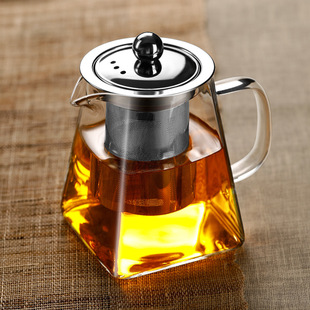 不锈钢泡茶壶带滤网茶具套装 加厚玻璃耐高温花茶壶 高硼硅泡茶壶