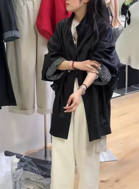 特价韩版中长款皮衣外套宽松休闲配挎包时尚简约风衣女装春新款潮