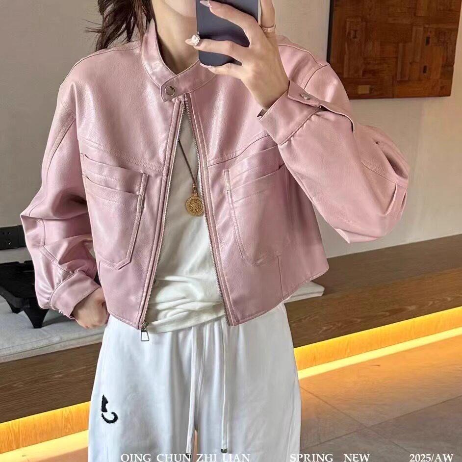 特价8006韩版时尚机车皮衣短外套休闲小个子夹克衫上衣女装春新款