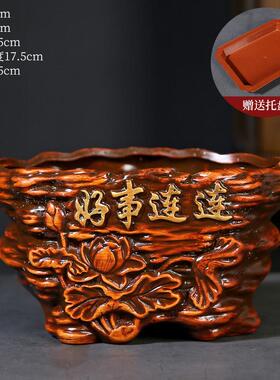 发财树金钱树专用花盆简约复古