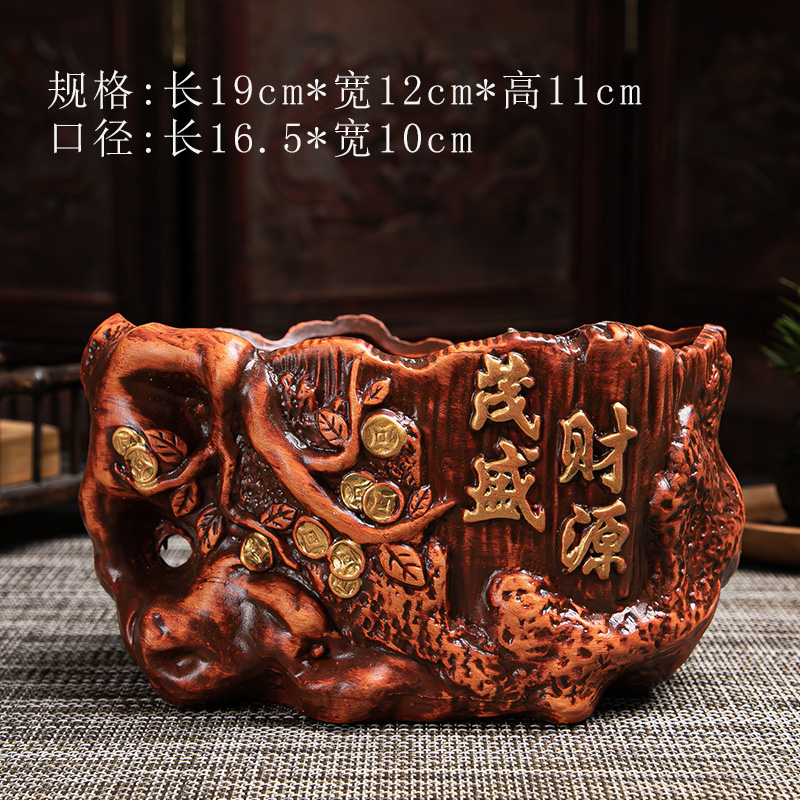 发财树花盆陶瓷复古室内古典