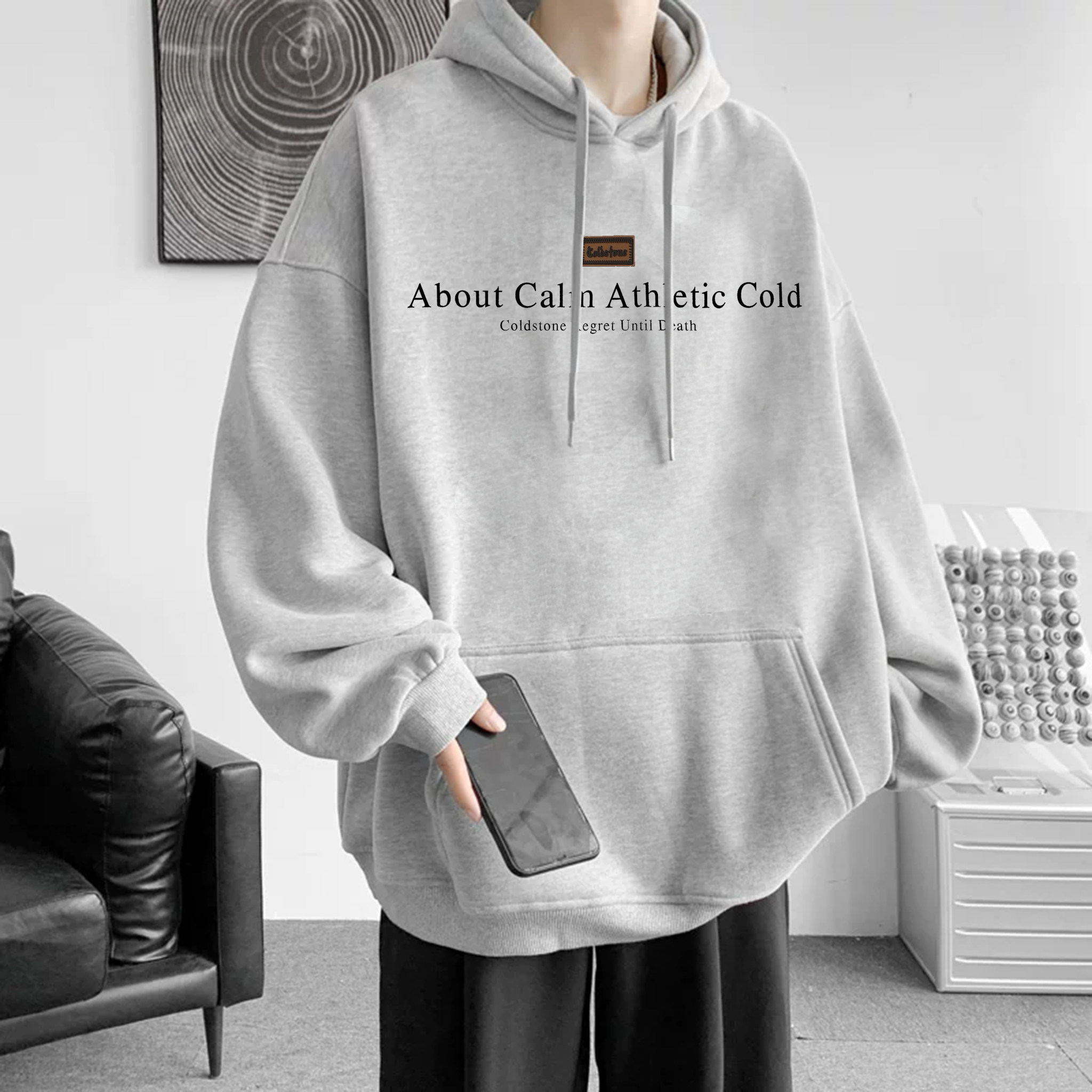 美式字母印花连帽卫衣男女宽松oversize加厚帽衫学生长袖上衣外套