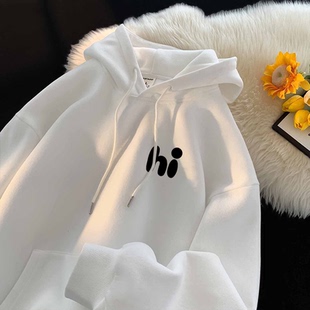 2026超火连帽卫衣男女情侣春秋时尚宽松落肩小青年上衣美式外套潮