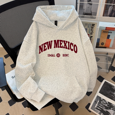 美式高街字母印花连帽卫衣