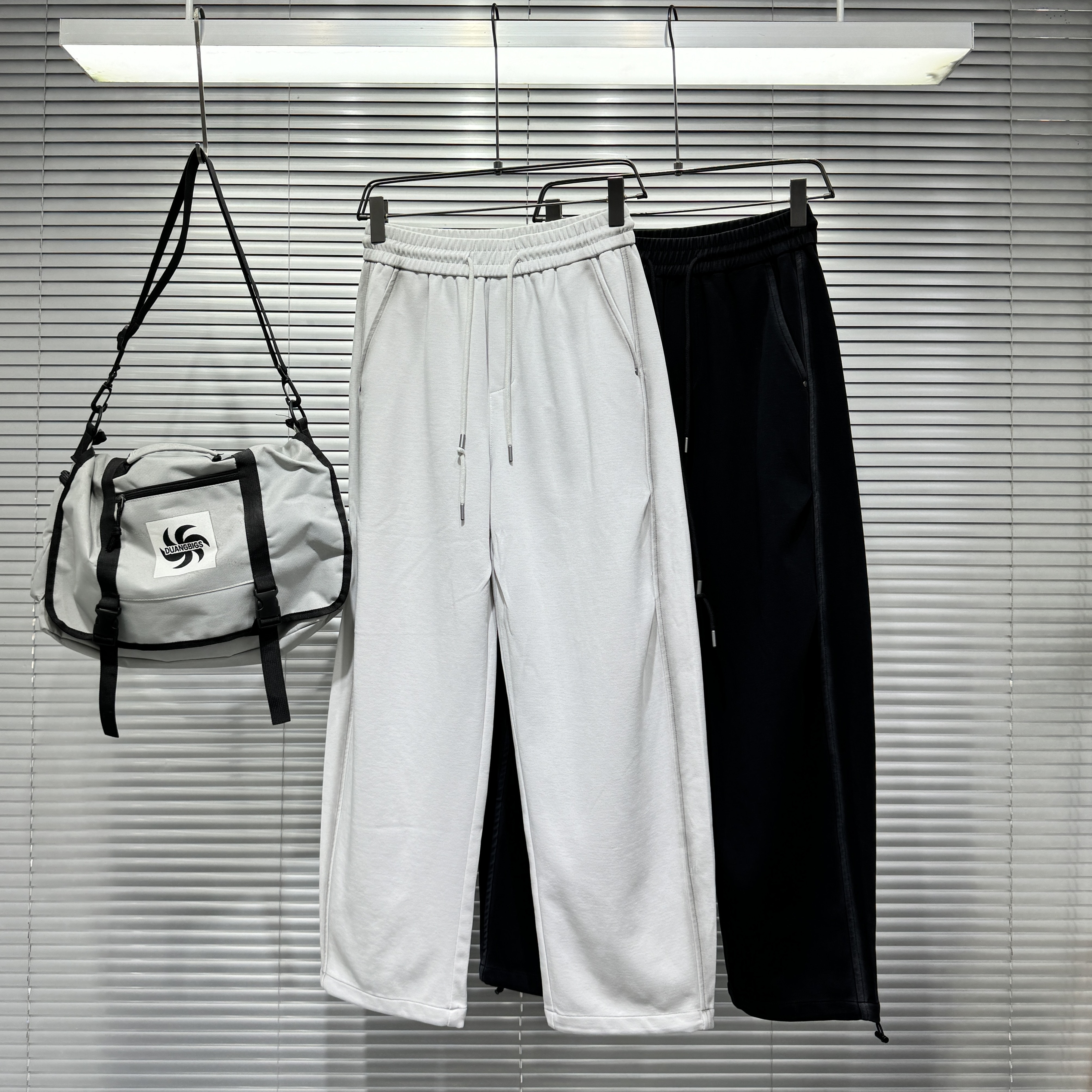 YOUDU春秋季新款直筒裤男士休闲裤美式水洗渐变青年痞帅阔腿裤子