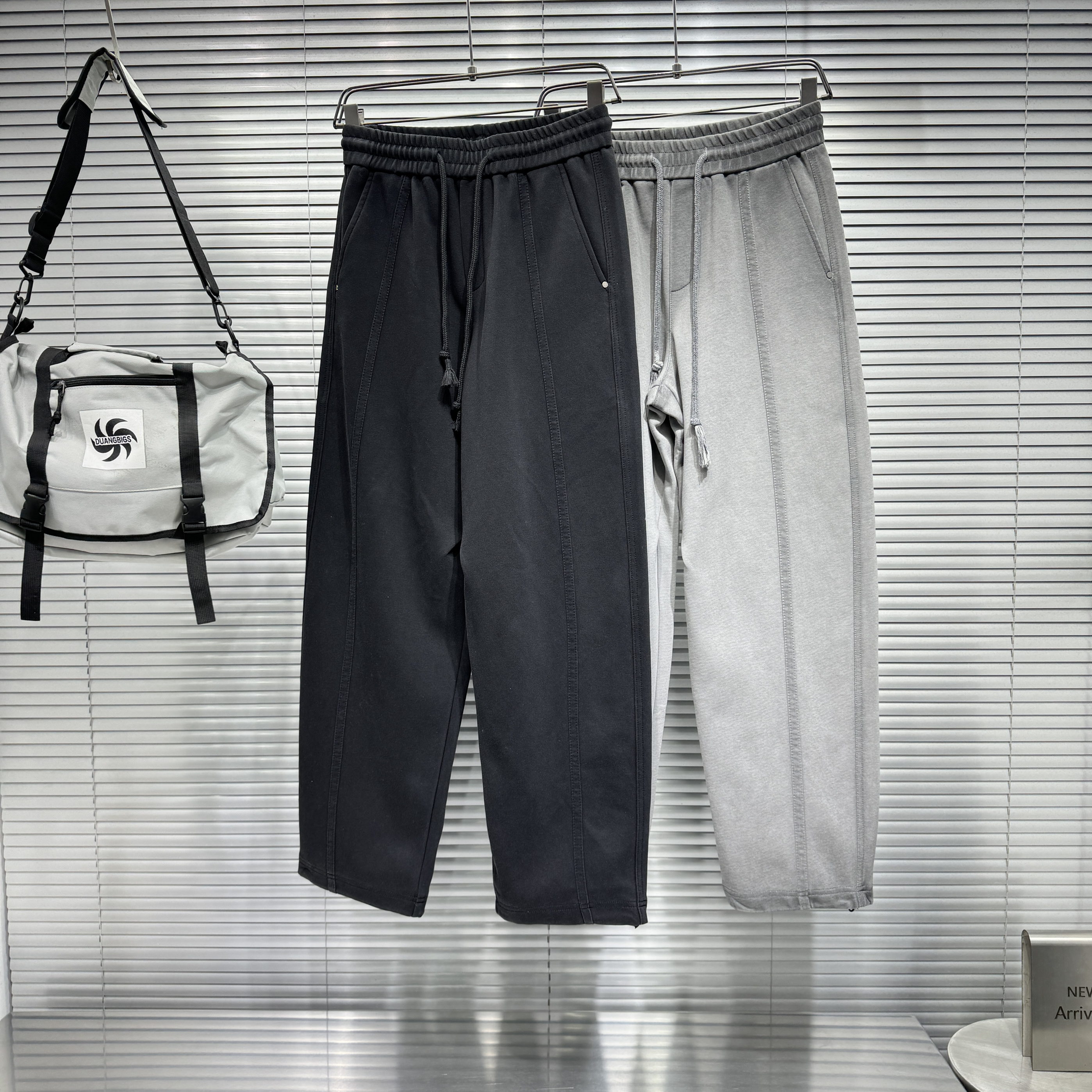 YOUDU春季男士新款重工洗水直筒裤休闲美式痞帅潮流脏脏裤阔腿裤X