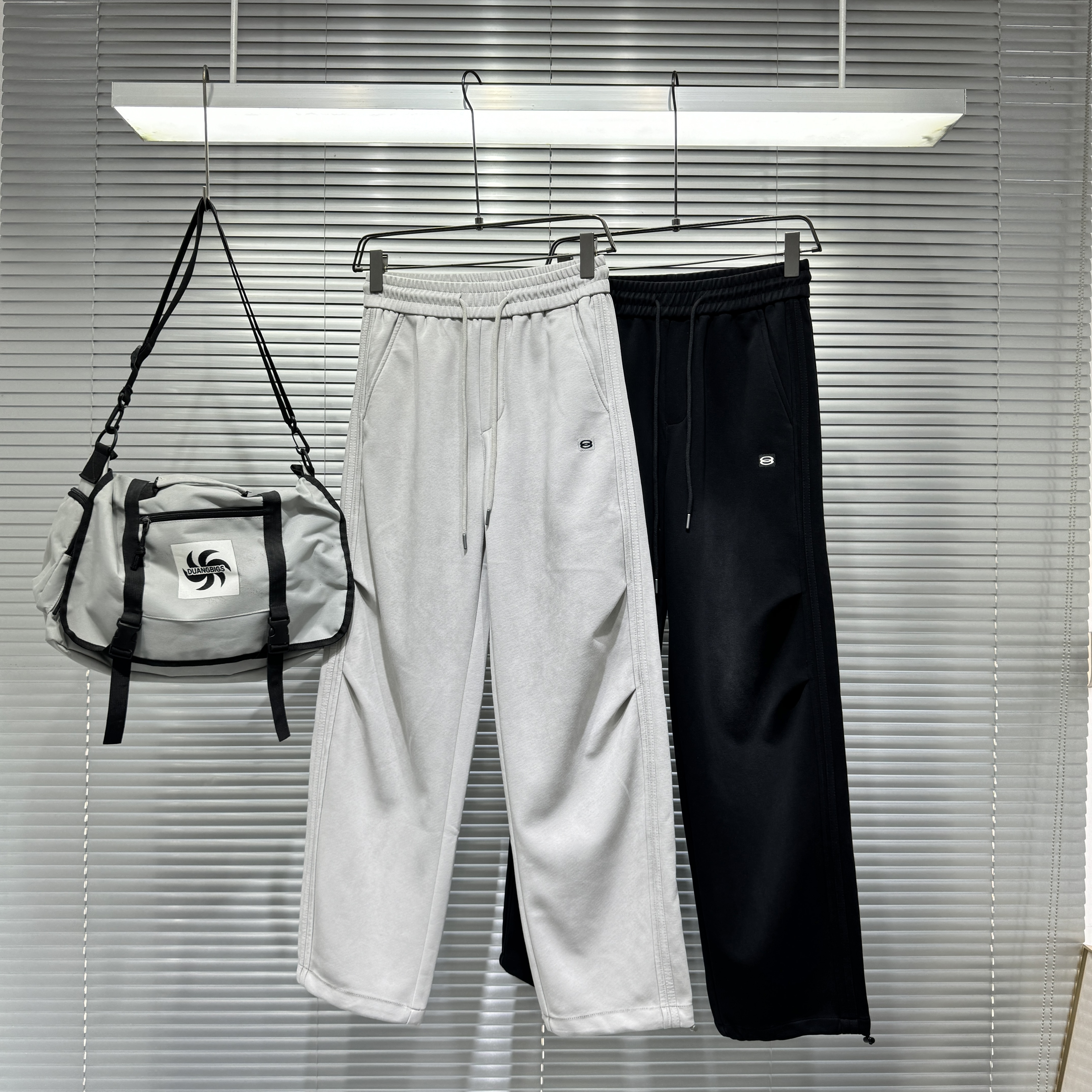 YOUDU秋季新款男士直筒裤卫裤美式潮流水洗渐变扎染做旧休闲长裤