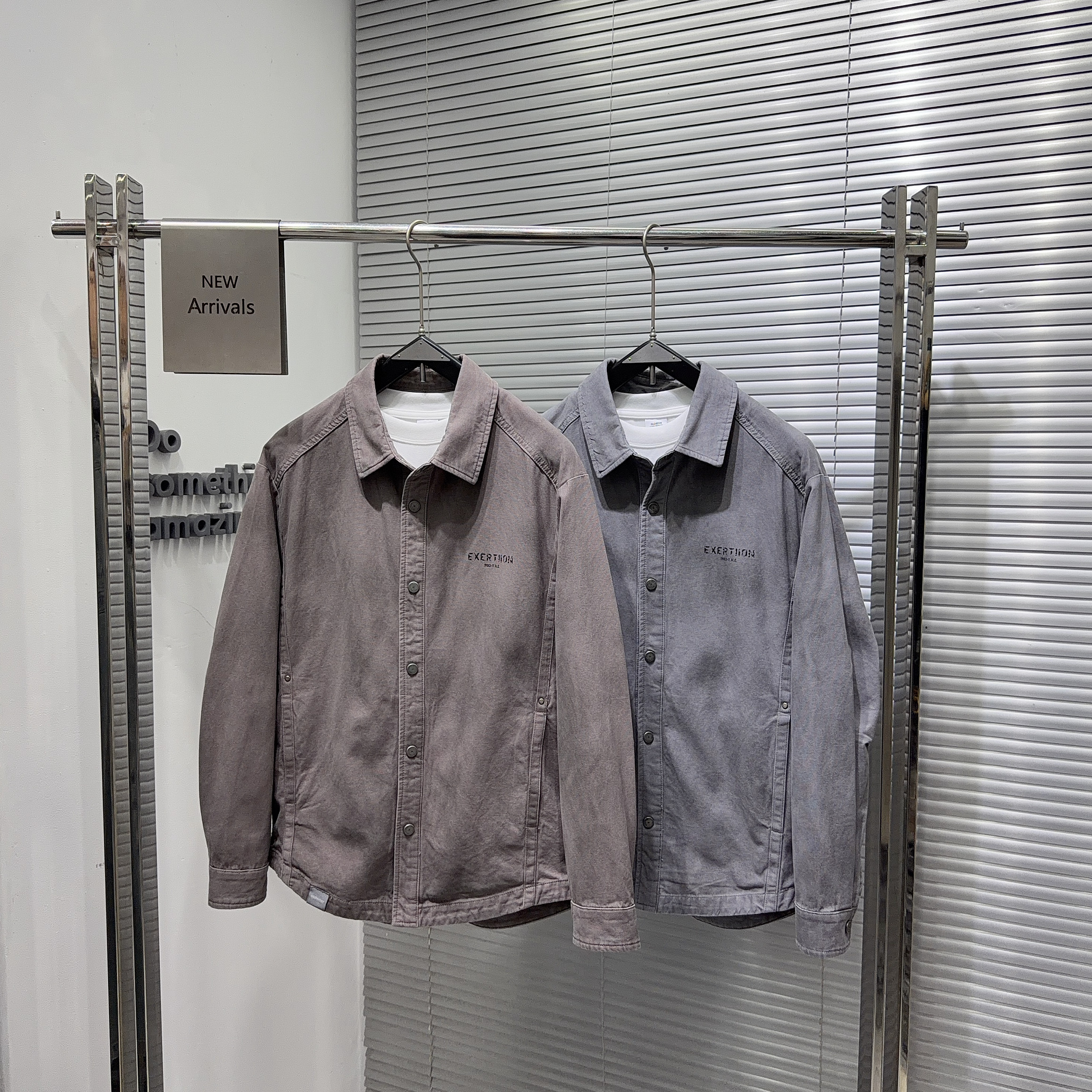 重磅纯棉男士翻领衬衣外套美式水洗做旧印花休闲痞帅潮流夹克上衣