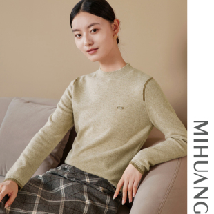 纯色淑女纯羊绒毛衣针织衫 米皇秋季 女上衣时尚 半高领羊绒衫 新款