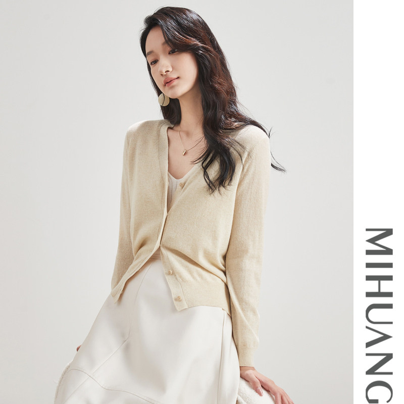 米皇秋冬新款V领单排扣纯色羊绒开柔软通勤羊绒毛衣女,女装/女士精品,毛针织衫,淘宝优惠券,粉丝福利购,淘宝优惠卷