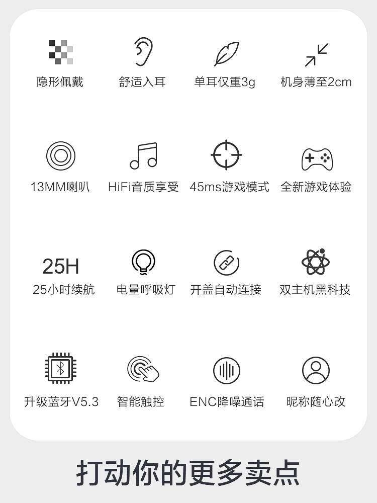 ikf -mini4ikf mini4真无线蓝牙耳机2023年新款超长待机入耳挂脖