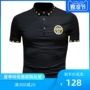 Medusa Star Thêu tay áo ngắn Lapel Polo Xu hướng thời trang nam 2019 Mùa hè Áo thun cotton cotton - Polo áo polo tay dài