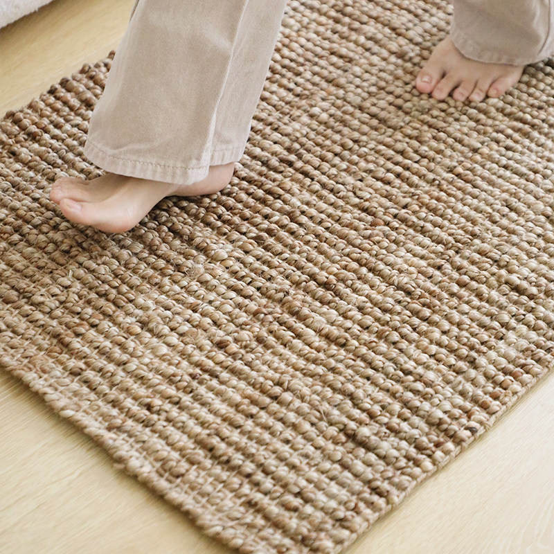 久忆天然手工黄麻地毯环保无胶客厅卧室编织麻地垫入户玄关进门垫,居家布艺,地毯,淘宝优惠券,粉丝福利购,淘宝优惠卷