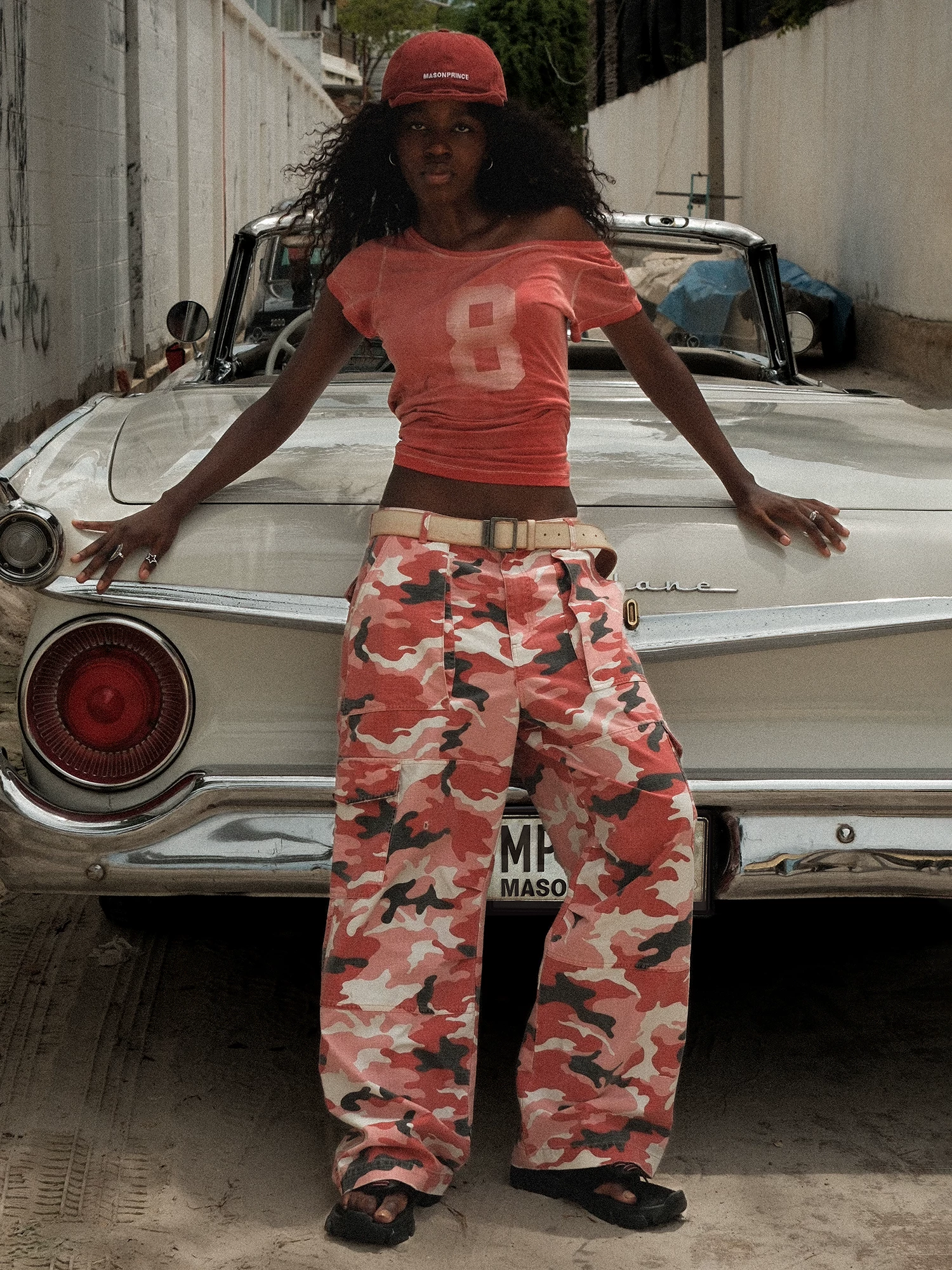 [New Product] MASONPRINCE* Specially Customized Dark Plaid Washed Camouflage Cargo Pants"
