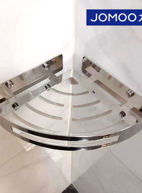 九牧304不锈钢置物架 厕所浴室沐浴架卫生间三角篮角架角蓝937158