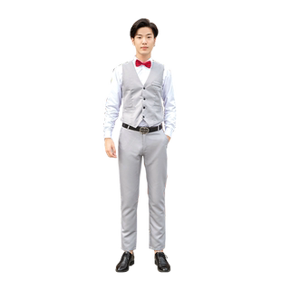 伴郎服兄弟装白衬衫西式结婚兄弟团服礼服西装马甲衬衫三件套冬季