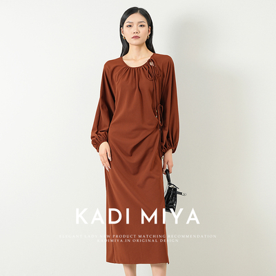 KADIMIYA法式优雅设计感端庄大气连衣裙垂感显瘦长裙KCRH81010