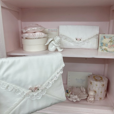 Cupid Baby 恋爱日记本，纯奶白色信封 淡粉蝴蝶结a5/weeks书衣