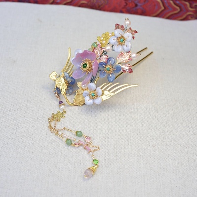 稷氏小筑 崇乐  古风发饰汉服古装百搭小点缀古金色配饰头饰螺钿