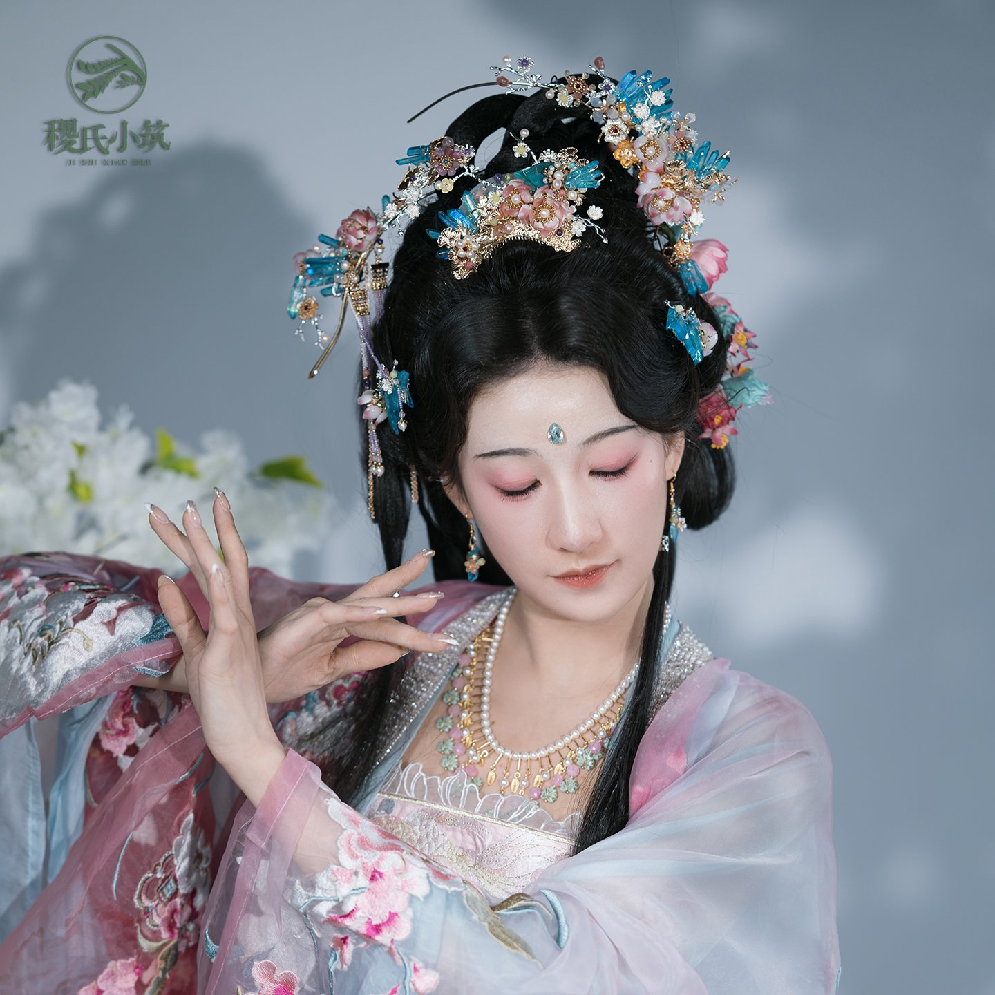稷氏小筑 珈蓝 汉服发饰流苏古风配饰发钗发梳女套装