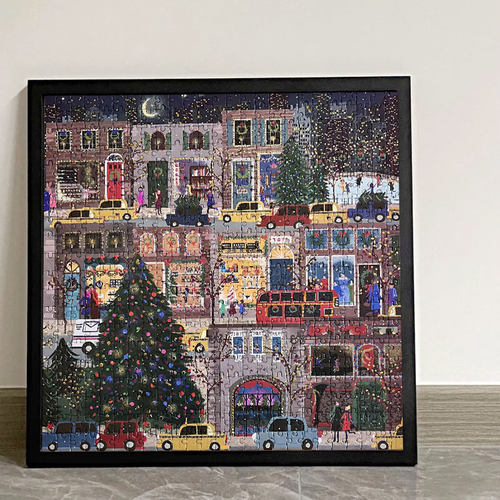 冬灯拼图一千片带相框