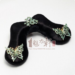 延禧攻略风格旗头原创手工头饰清宫格格福晋贵妃娘娘旗头点翠景泰