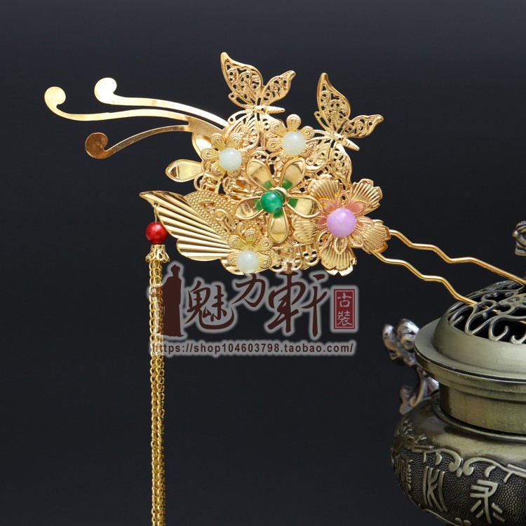 古装发饰贵妃发钗步摇古典摄影造型盘发步摇发簪儿童古装妃子包邮