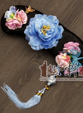 古装头饰清朝格格帽旗头儿童古装繁花朵流苏延禧如懿假发造型旗头