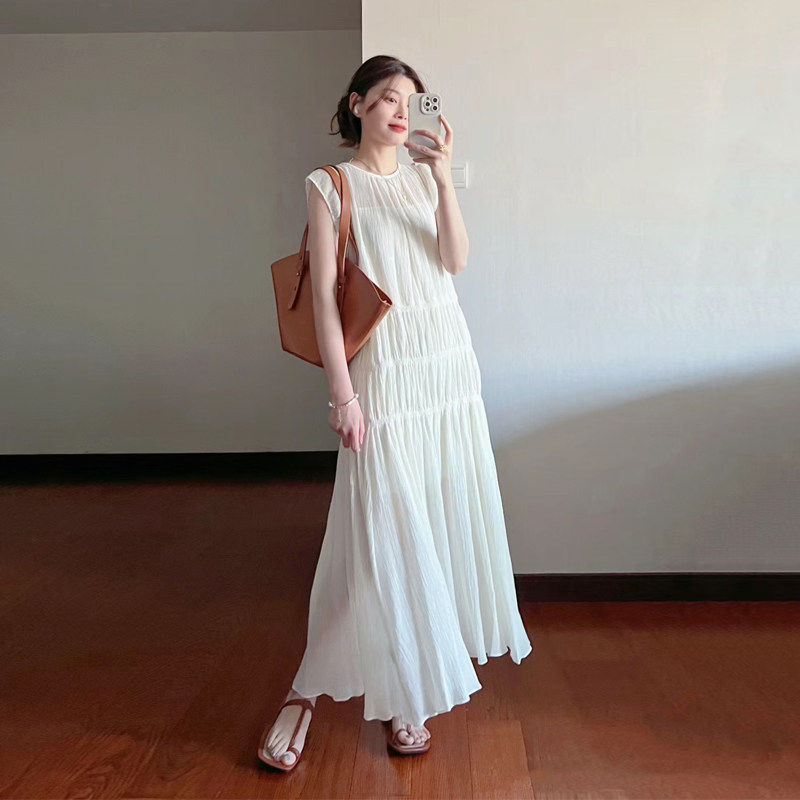 【送运费险】白色圆领洋装连衣裙