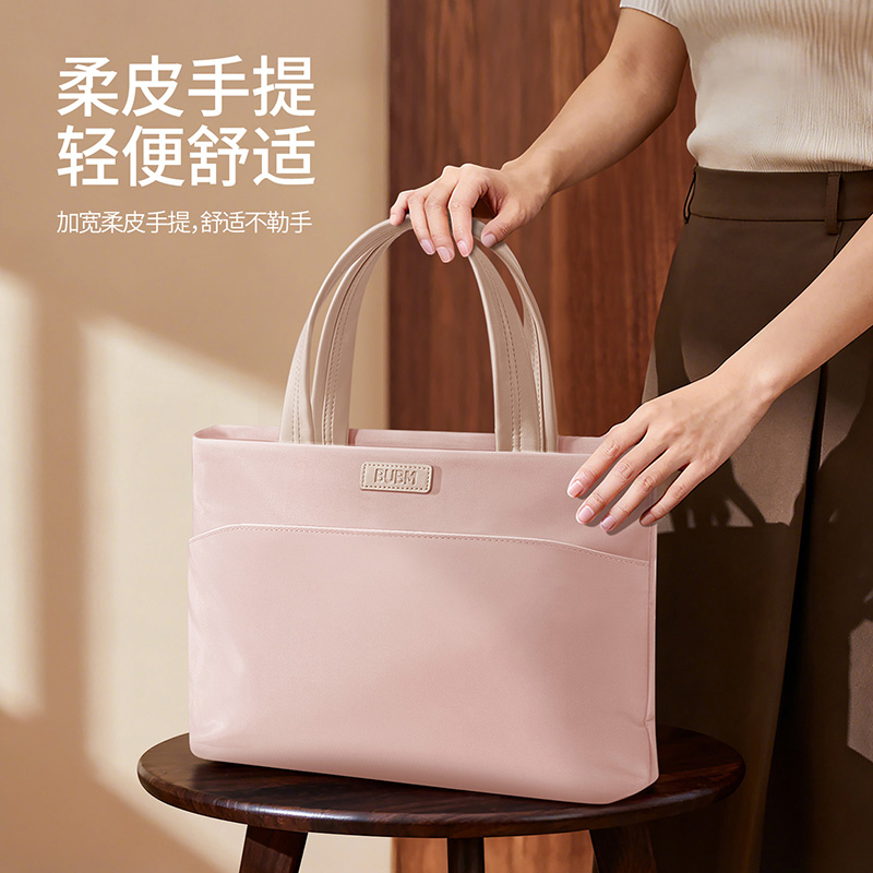 女手提电脑包商务通勤加厚内胆减震棉安全气囊适用苹果macbook联想华为matebook小米14寸女pro16寸笔记本包